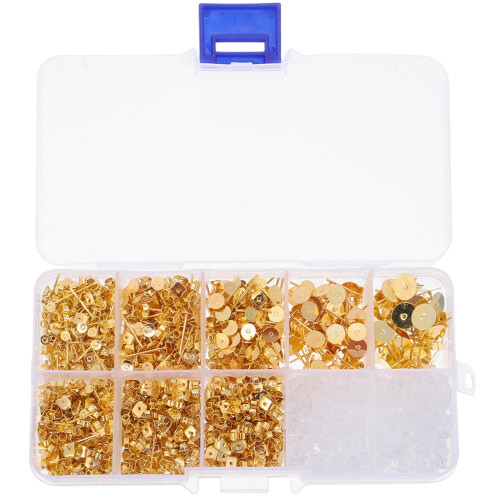 Guangmc Golden Flat Pad Blank Earring Pins για DIY σκουλαρίκια