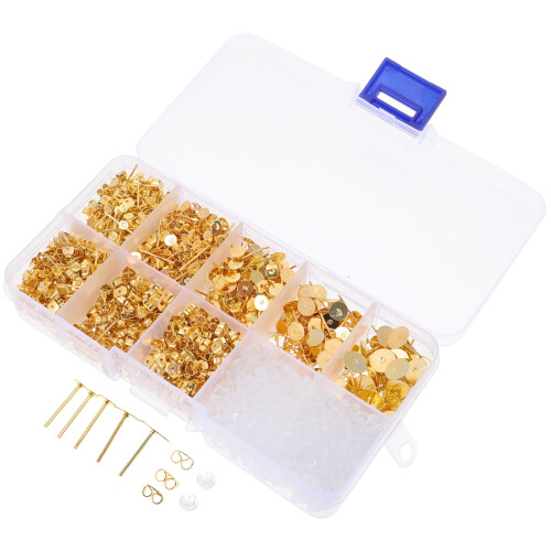 Guangmc Golden Flat Pad Blank Earring Pins για DIY σκουλαρίκια 1