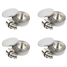 Ensemble d'emporte-pièces ronds en acier inoxydable (48 pièces) avec boîte ronde pour biscuits, beignets, pâtisseries et fondant.