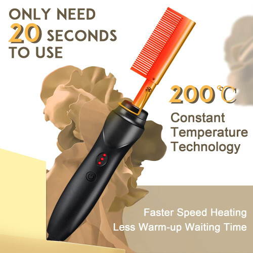Dicasser Hot Comb Ηλεκτρική χτένα θέρμανσης, Κεραμική χτένα θερμότητας με πίεση, βούρτσα 1