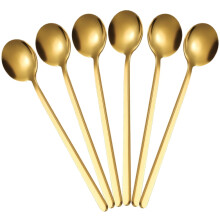 Cucharas de café de acero inoxidable, cucharas de metal para azúcar, postres, mini cucharillas de té, pastel, arroz, 6 piezas