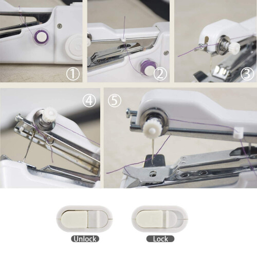 Handheld Sewing Machine Mini Electric Hand-Held Cordless Portable Sewing Machine Quick Repairing Quick Tool 2