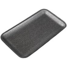 10SB, 10S Bandejas de espuma negra para carne, bandejas desechables estándar para supermercado para carne, aves y alimentos congelados, paquete de
