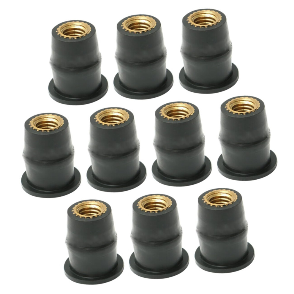 10Pcs Motorcycle Windscreen Rubber Well Nuts Kit With Durable Brass Inserts For Secure Mounting 9044945763461