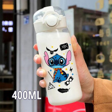 Lilo&Stitch 560/600/400ML Water Cup Children Portable Plastic Transparent Straw Stitch Outdoor Large Capacity Sport Water Bottle 4-4