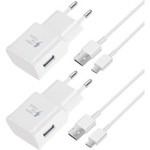 Carregador rápido, cabo de 1,5 m, compatível com Samsung Galaxy S22S21S20S8S10S9Plus Note7 8 9 10A53, compatível com LG, HTC - pacote com 2
