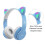 Ασύρματα ακουστικά BOFEER Cat Ears Flash Light, φωνητικός έλεγχος Bluetooth, συμβατά με ροζ 2