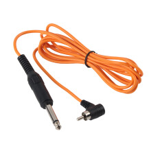 Cabo de tatuagem com clipe, Dekaim Tattoo Machine Ultra-fine Hook Line RCA Interface, cabo durável com clipe de cotovelo em ângulo reto (laranja)