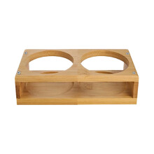 Wooden Wine Glass Holder Tray with 2 Holes and Jar Storage for Kitchen Party Serving