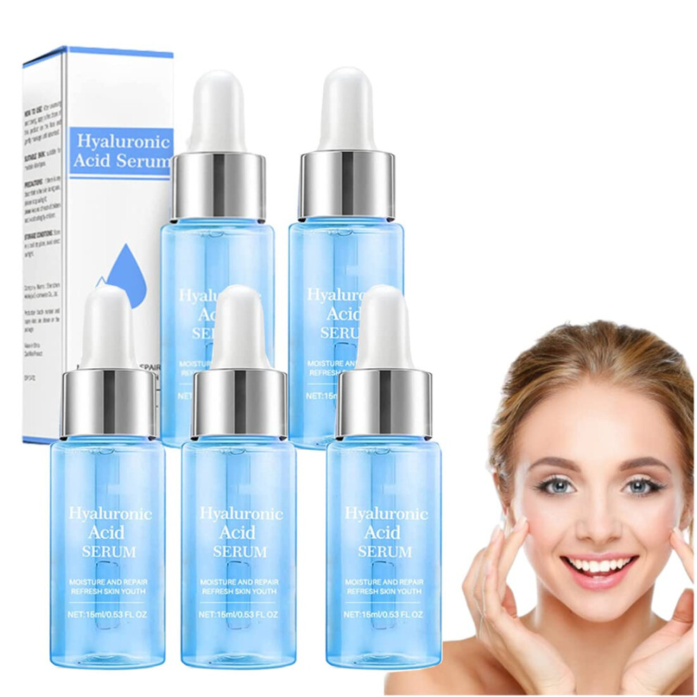 Anti Wrinkle Serum with Hyaluronic Acid 5 Pcs Deep Hydration Firms Skin Reduces Wrinkles 15ml
