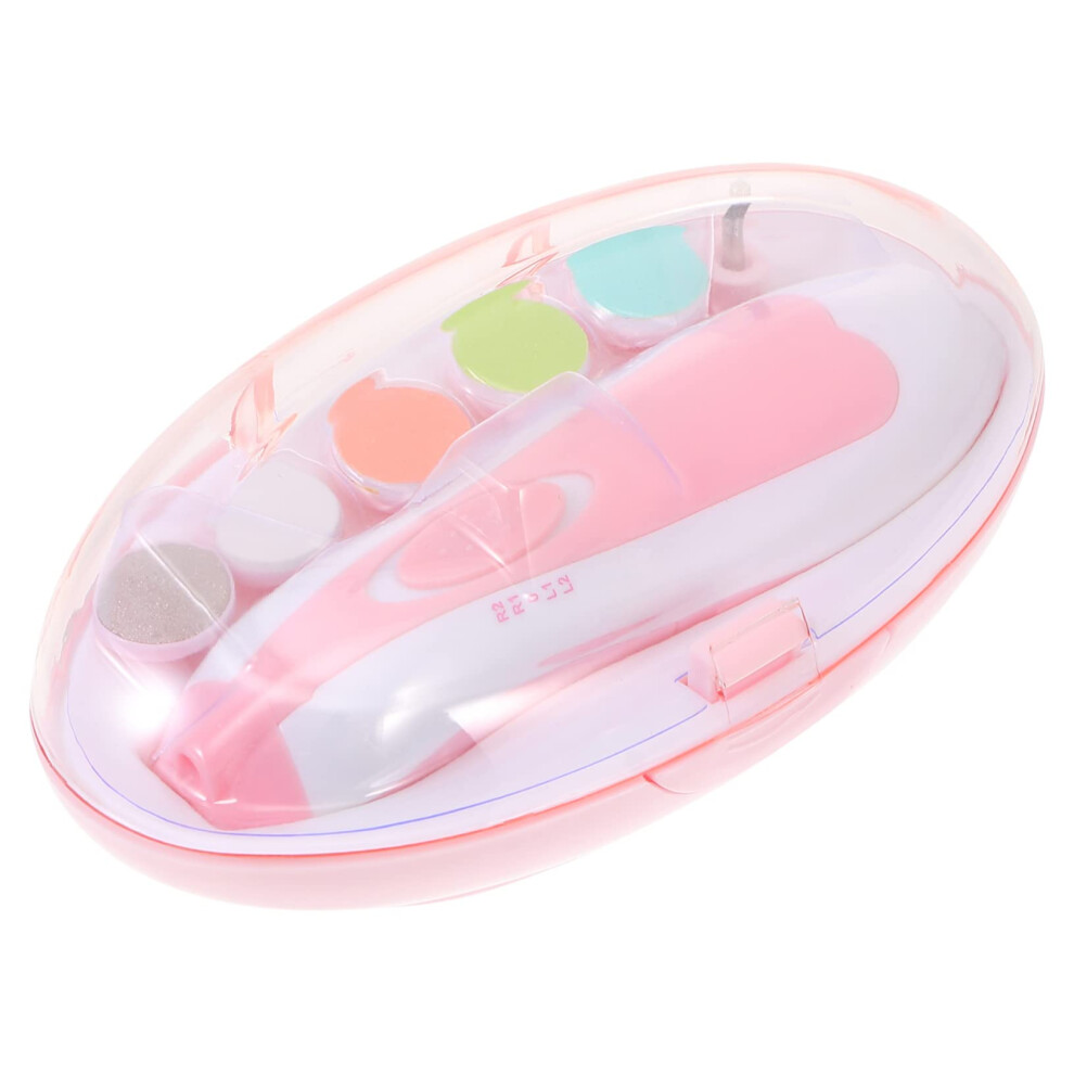 Electric Nail File Set for Kids  Safe Baby Nail Trimmer with MultiFunctional Nail Care Pink