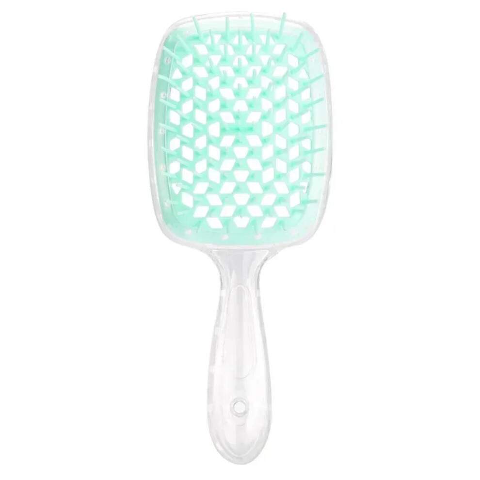 Unisex Green Detangling Hair Brush For Wet Curly Hair With Nylon Bristles, Scalp Massage, Fast Blowdry Â