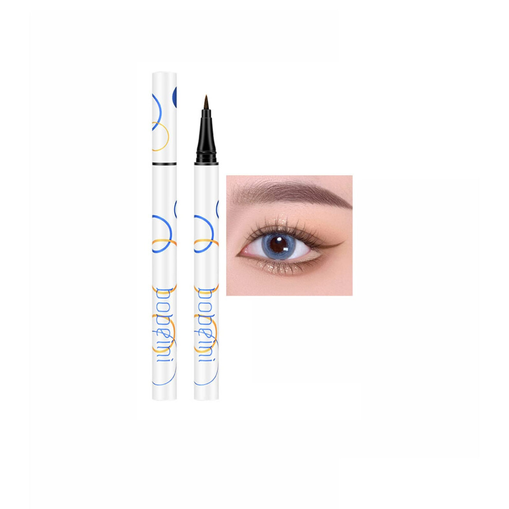 Black,Brown Liquid Eyeliner Black Brown Waterproof Smudge Proof Ultra Fine Felt Tip Quickdry Long Lasting Pen