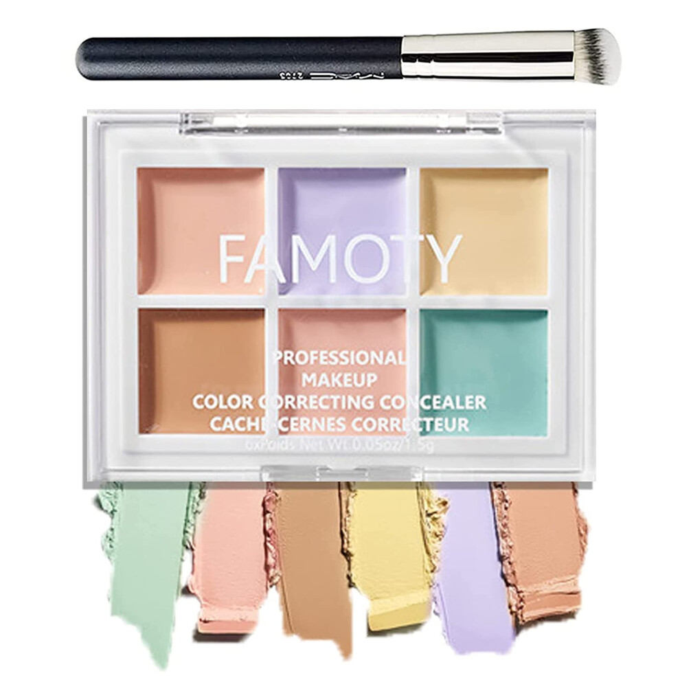 Cream Waterproof Long Lasting 6 Shade Concealer Palette With Smooth Blendable Texture