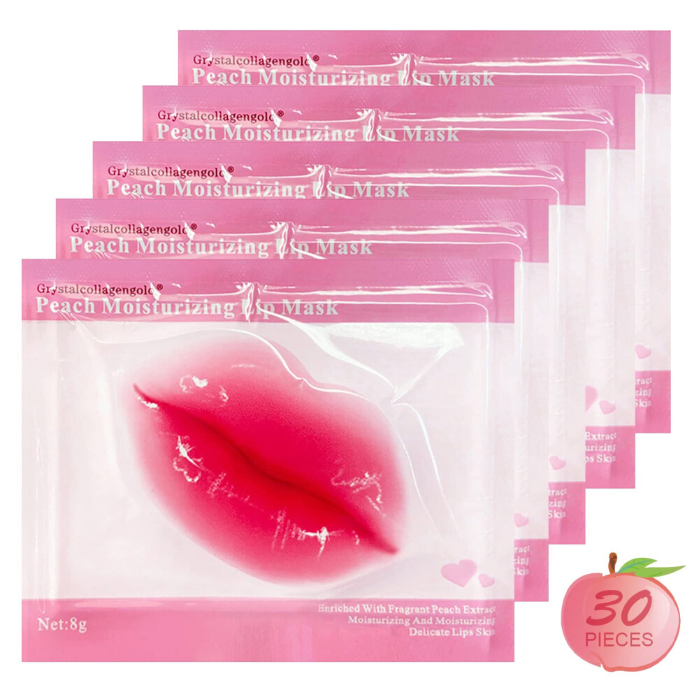 30 Pack Collagen Crystal Lip Masks for Deep Hydration, Plump Lips and AntiAging Care