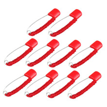 Colorful Red Rope Safety Pin Brooch Set with Secure Lock for Clothing and Dress Making