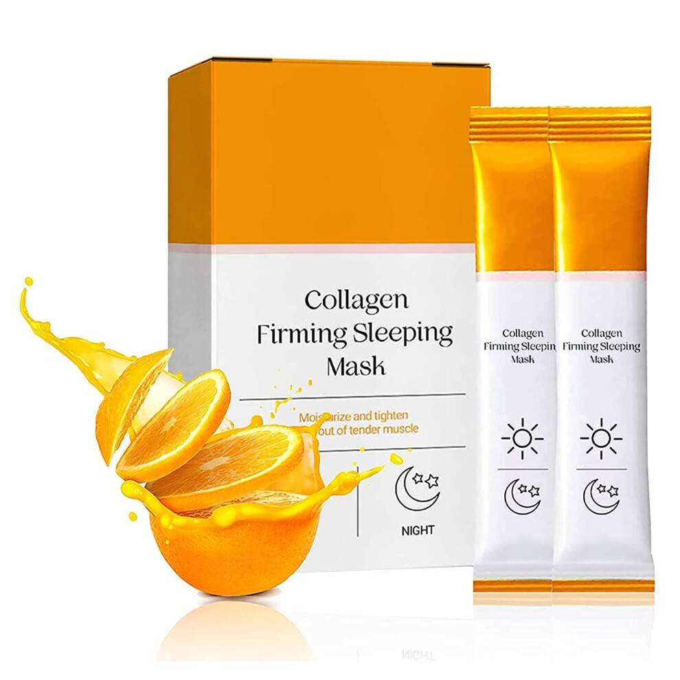 Korean Collagen Sleeping Mask with Hyaluronic Acid, Deep Overnight Hydration, NoRinse, 1 Box