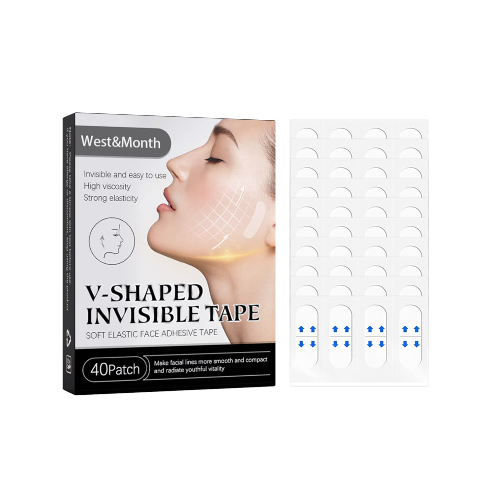 Face Lifting Tape 40Pcs Invisible Instant Lift Stickers for Double Chin Jawline Wrinkle Reduction