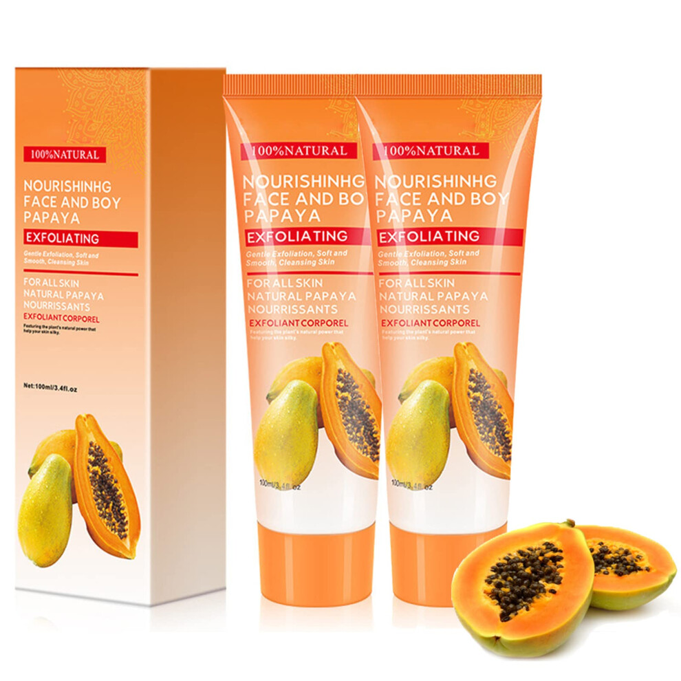 Papaya Exfoliating Gel Brightening Peeling Cleanser for Face and Body Deep Moisturizing 2pcs