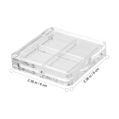 Empty Eyeshadow Palette 4 Pan Clear Refillable Case for DIY Makeup Storage and Travel 1
