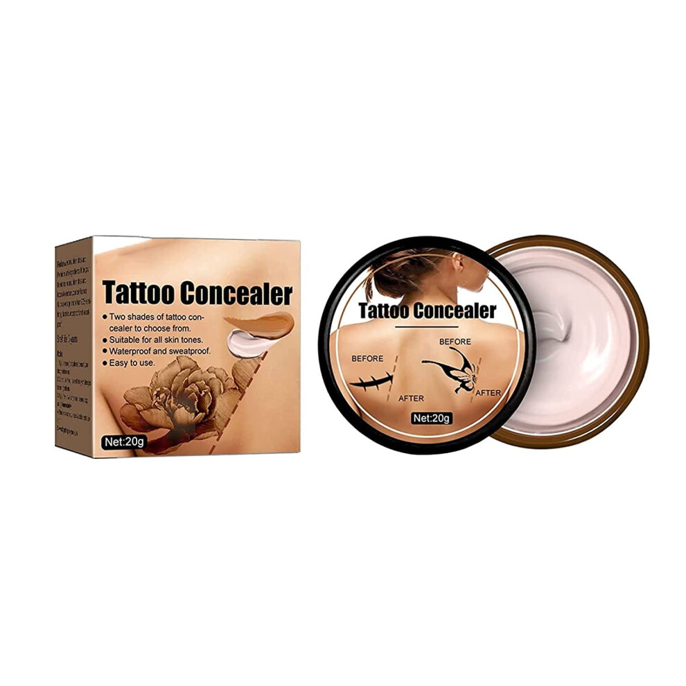 Light/Dark Tattoo And Scar Concealer Waterproof Full Coverage Twotone Longlasting Natural Finish