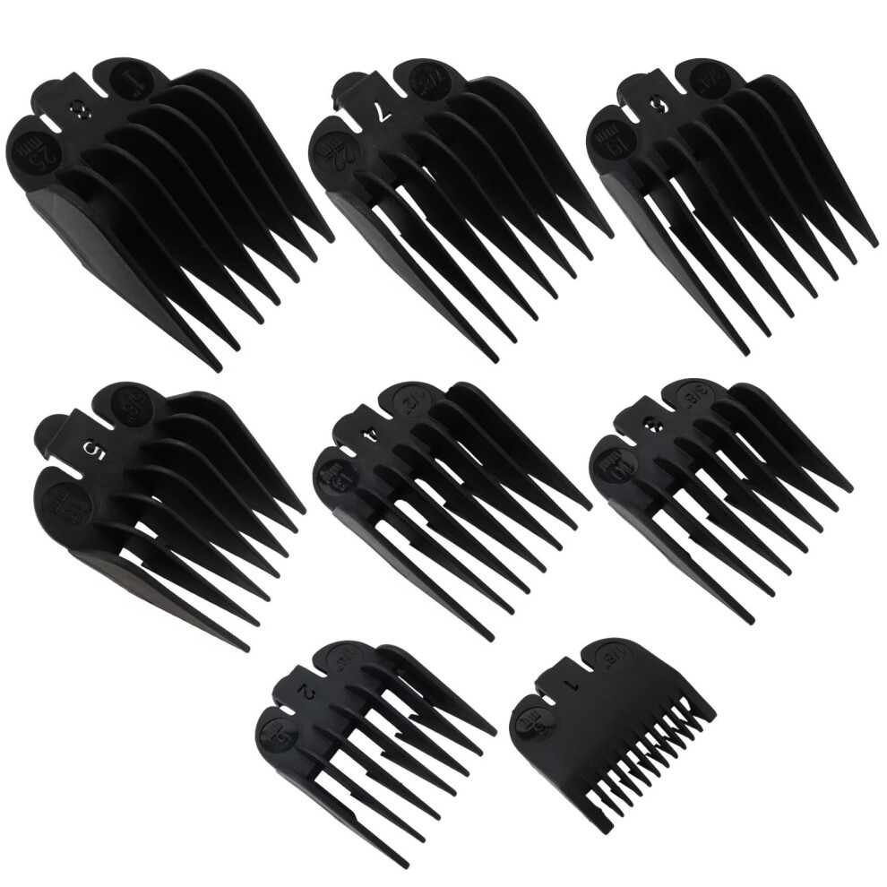 Universal Clipper Guard Set 8 Pack with ColorCoded Size Guides, Secure SnapOn Fit, Fits Most Clippers