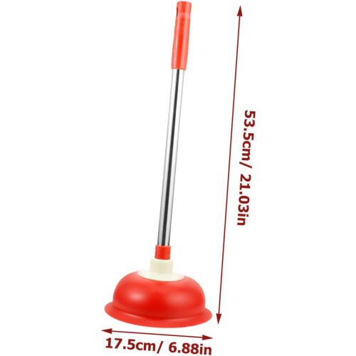 Heavy Duty Long Handle Toilet Plunger and Drain Unclogger for Easy Clean Bathroom Use 1