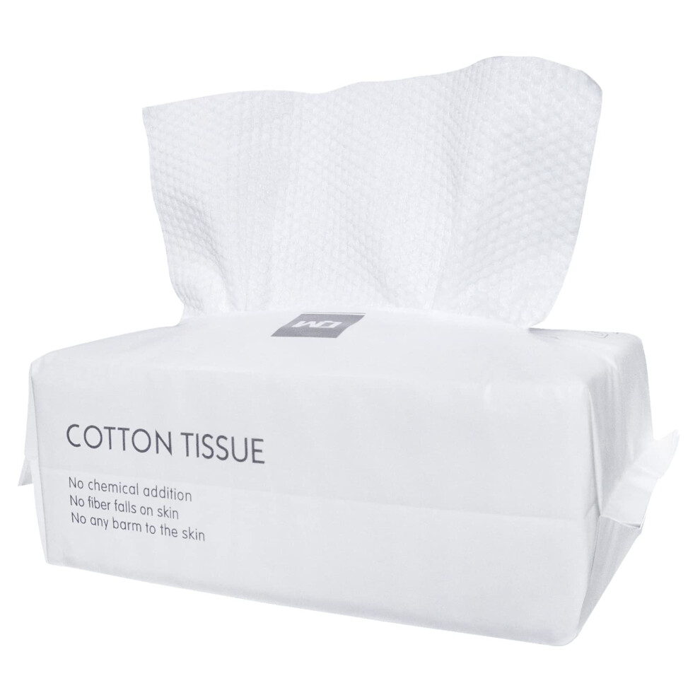 Facial Cotton Wipes Extra Thick Low Lint 100 Count Reusable Face Towels for Sensitive Skin