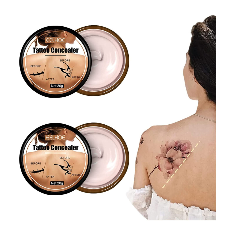 Dark/Light Tattoo Cover Up Waterproof Full Coverage Concealer For Scars Birthmarks Spots 2Pcs Color
