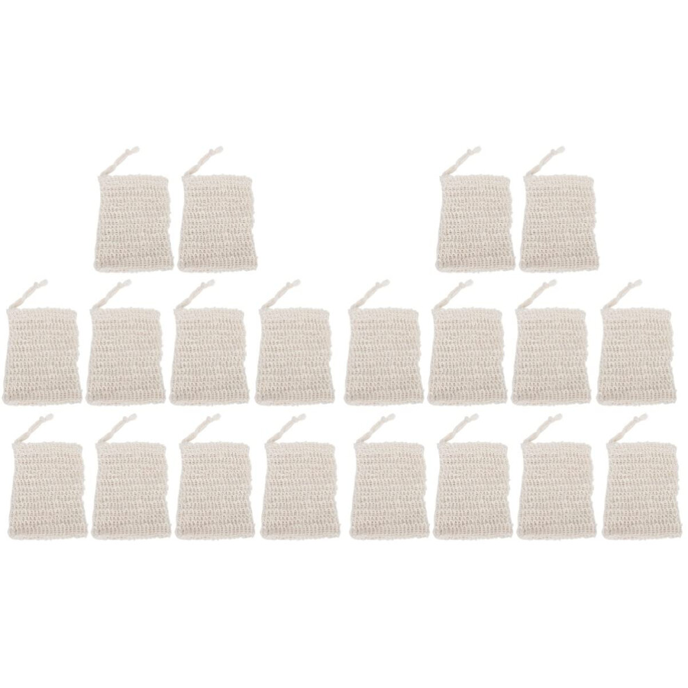 20pcs Soap Saver Bag with Ramie Sisal Exfoliating Pouch for Rich Lather and Fast Drying