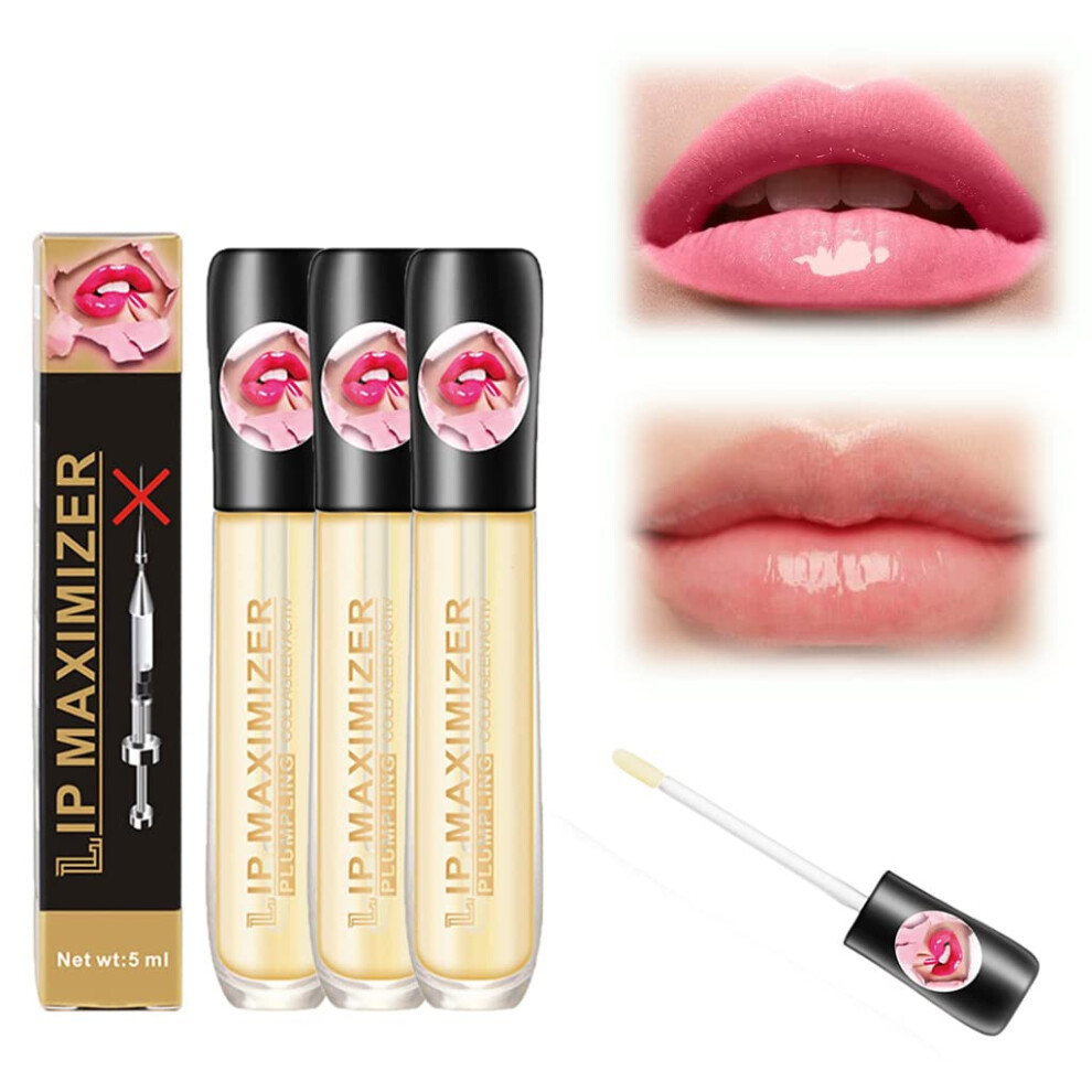 Hyaluronic Lip Plumper Serum with Vitamin E for Instant Fuller Lips and Deep Hydration (3pcs)
