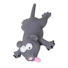 Topo realistico grigio scuro in plastica che squittisce
