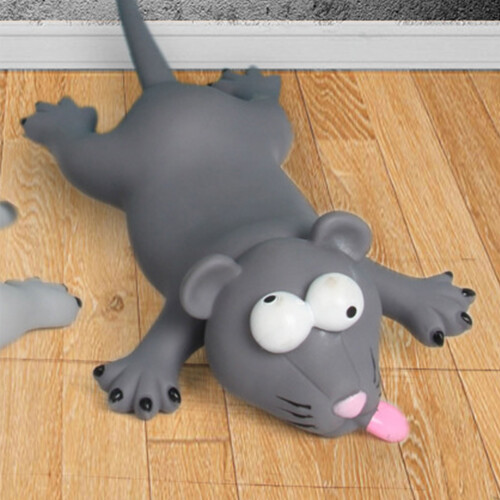 Topo realistico grigio scuro in plastica che squittisce 2