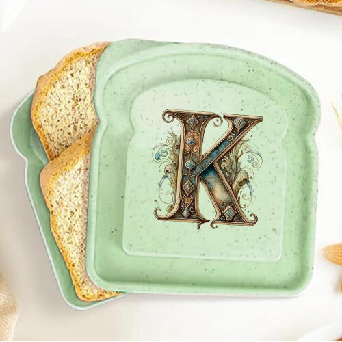 DEKAXID Customizable Toast Keeper With Lid - Fresh Bread Storage Box 26 Letters Available 1