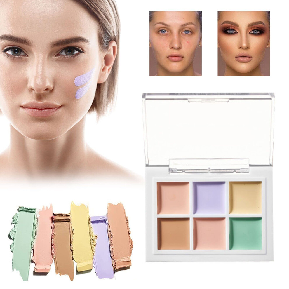 Cream/Dark Color Correcting Concealer Palette 6 Shade Waterproof Longlasting For Circles And Blemishes