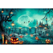 KAGAYD Halloween Garageport Banner Baggrundsdug Halloween Nat Gårdhave Garage Dekoration Banner Hængende Flag Hængende Dug