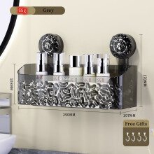 Aufbewahrungsregal mit Saugnapf, Badezimmerregal, Kunststoff-Waschbecken-Hängekorb, Wandaufbewahrungsregal