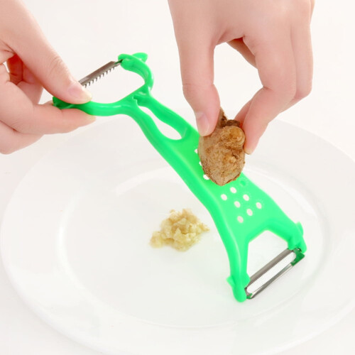 3er-Pack platzsparende, rostfreie Gemüse-Doppelkopf-Schneidehilfe 2