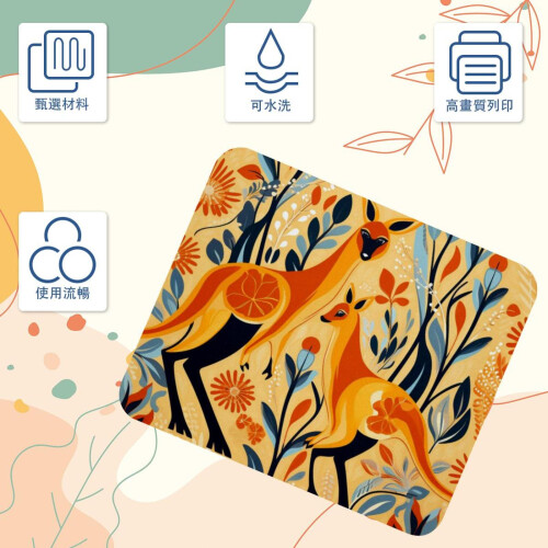 Τετράγωνο Mousepad Kangaroos Comics, Υφασμάτινο Mousepad Υπολογιστή με Βάση από Ελαστικό, 8,3x9,8 2