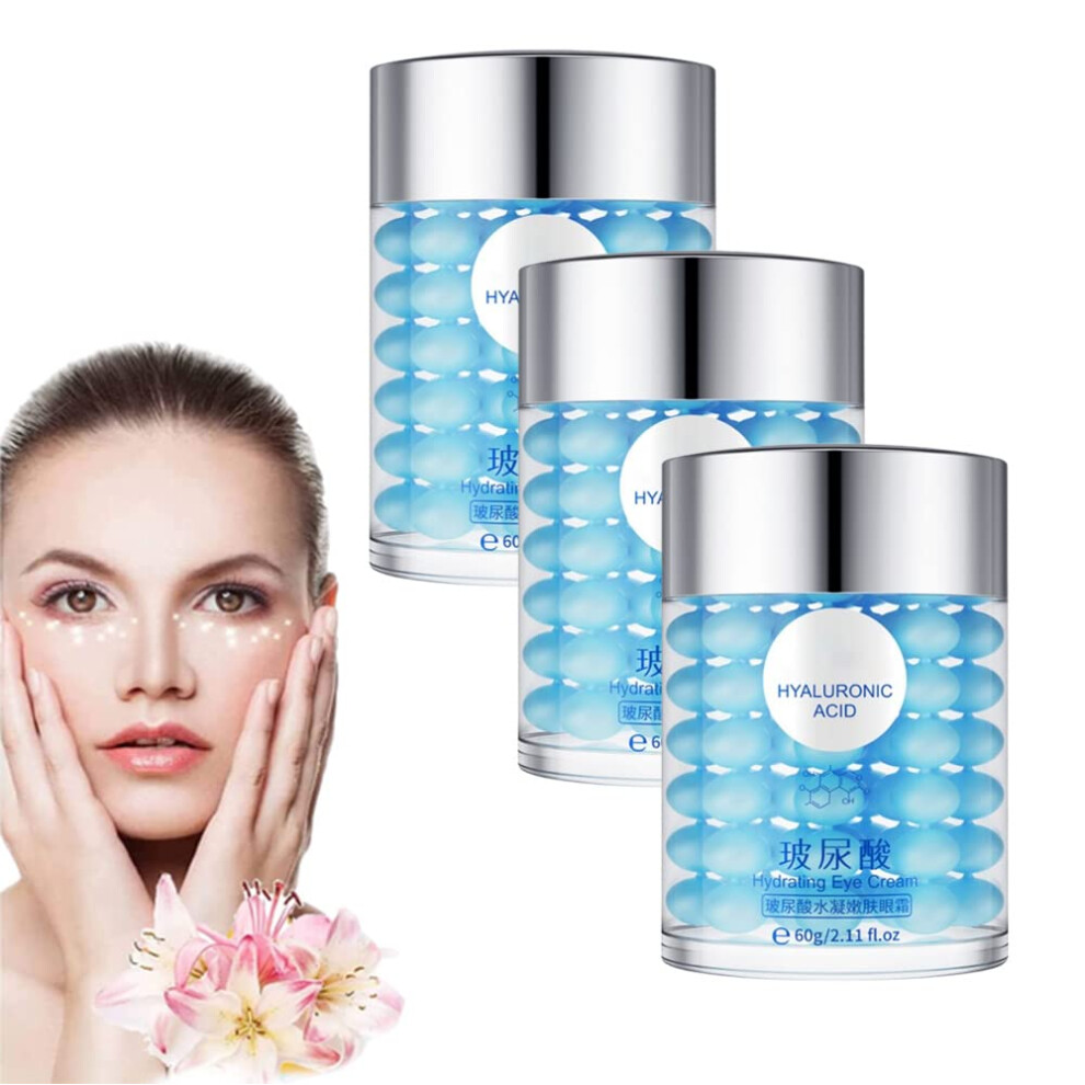 Cream/Dark Hyaluronic Acid Eye Antiaging Hydrating Serum For Circles Puffiness And Wrinkles 3Pc