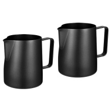 Zestaw 2 dzbanków na wodę, dzbanków do cappuccino, filiżanek, dzbanków do latte art, dzbanków do kawy, spieniaczy do mleka, dzbanków do