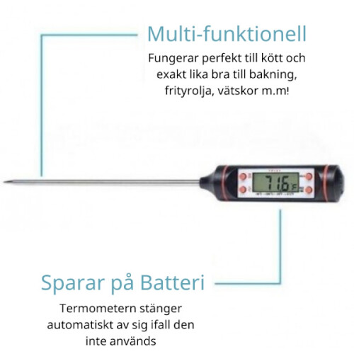 Digitales Fleischthermometer / Backthermometer mit LCD-Anzeige, Schwarz, 5er-Pack 1