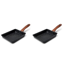 2X Tamagoyaki Pan Japanese Omelette Pan, Non-Stick Pan Coating Square Egg Pan Frying Pan to Make Omelets or Crepes