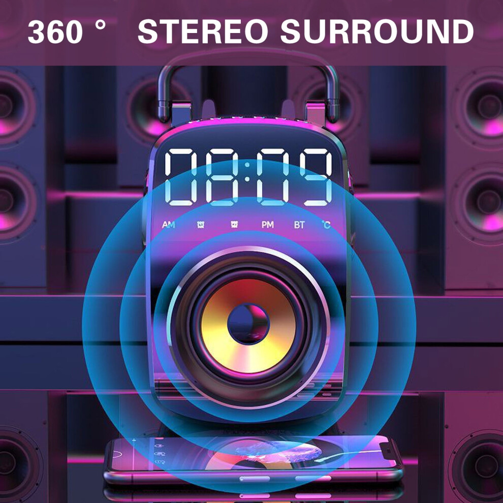 Bluetooth Wireless Portable Speaker With Subwoofer, Fm Radio, Compatible With Devices - 3.4 X 3.2 X 7.4In, Outdoor & Computer Use 9191629538485
