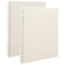 Lot de 2 cahiers à spirale à papier millimétré pour mathématiques et ingénierie.