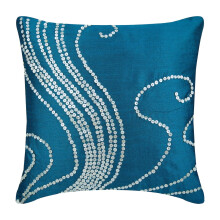 Funda de cojín para silla, azul, 50 x 50 cm (20 x 20 pulgadas), funda de almohada cuadrada de seda con nácar - Magia Submarina