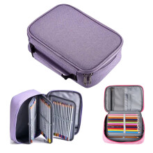 Penar versatil: 3 straturi, 72 găuri - Cutie detașabilă și spațioasă pentru pixuri, pentru depozitare și organizare (violet)