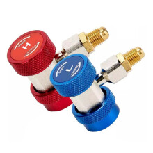 Adattatore connettore rapido per manometro AC, lato alta e bassa pressione, raccordo per tubo flessibile SAE da 1/4"