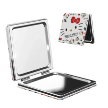 Hello Kitty zakspiegel, draagbare vergrotende compacte reis make-upspiegel, dubbelzijdige handspiegel