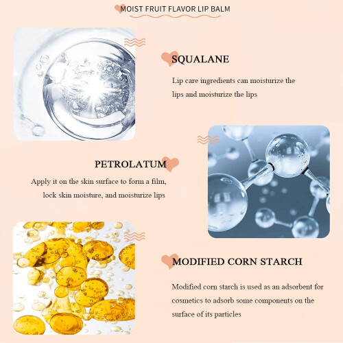 4Pcs Fruit Flavored Organic Lip Balm Set with Vitamin E for Deep Hydration, Long Lasting Moisture 2